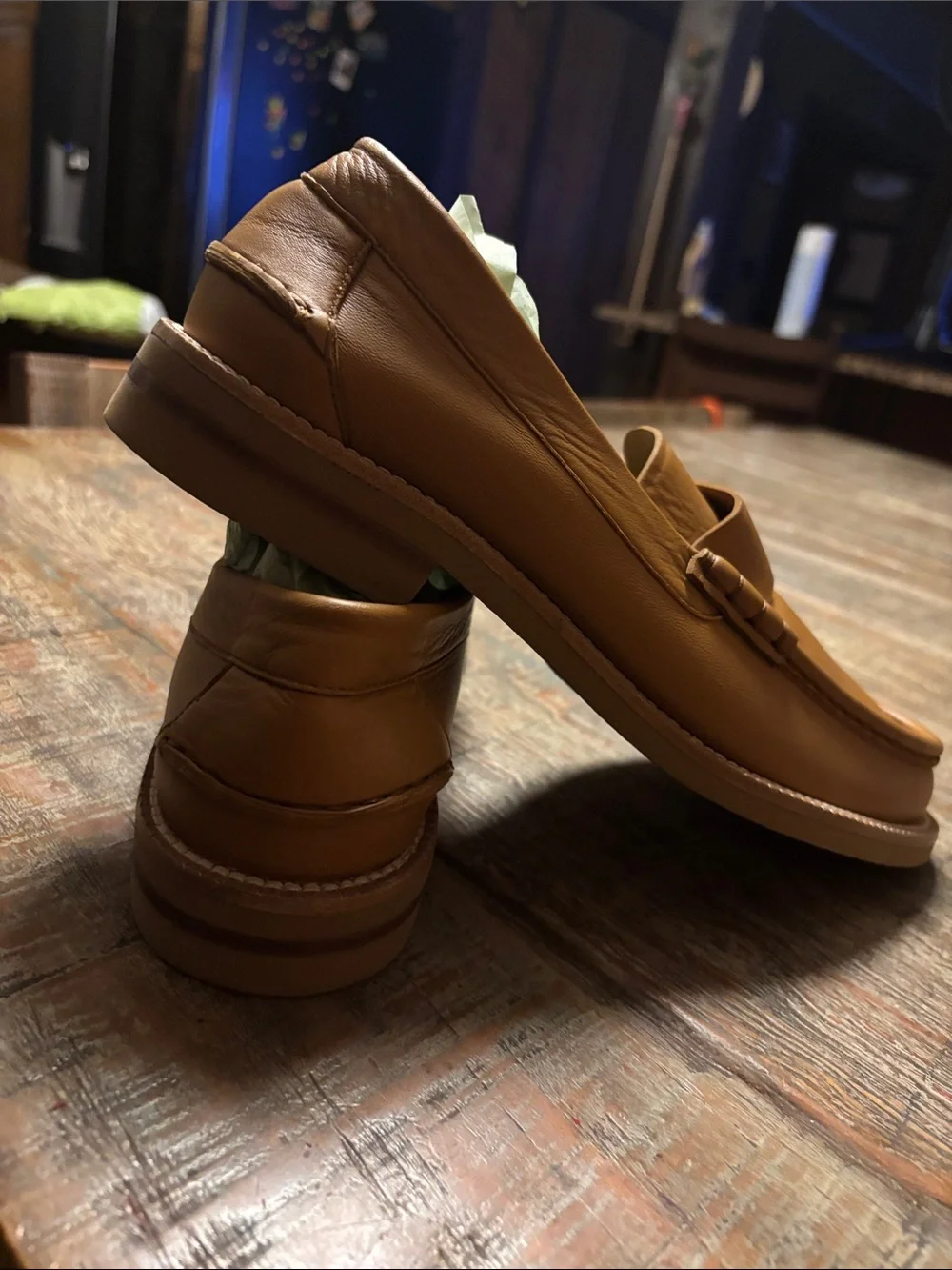Pedro Garcia Tan Leather Penny Loafers